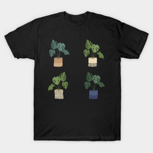 Pots of monstera deliciosa plant T-Shirt